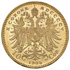 Zlatá mince 10 Korona Františka Josefa I. | Rakouská ražba | 1910