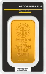 100g investičná zlatá tehlička | Argor-Heraeus