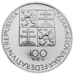 Strieborná minca 100 Kčs W.A.Mozart | 1991 | Proof