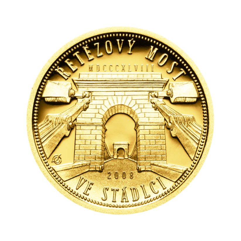 Zlatá mince 2500 Kč Řetězový most ve Stádlci | 2008 | Standard