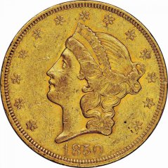 Złota Moneta 20 Dolarów Podwójny Orzeł | Liberty Head | 1850