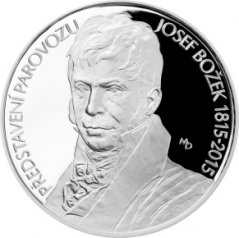 Strieborná minca 200 Kč Josef Božek předvedl parovůz | 2015 | Proof
