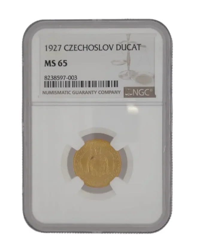 Gold coin St. Wenceslas 1 Ducat | 1927 |  NGC | MS 65