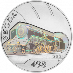 Stříbrná mince 500 Kč Parní lokomotiva Škoda 498 Albatros | 2021 | Standard