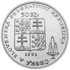 Stříbrná mince 50 Kčs Karlovy Vary | 1991 | Standard