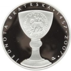Silver coin 200 CZK Založení Jednoty bratrské | 2007 | Proof