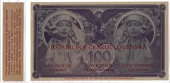 Replika bankovky 100 Kč podľa návrhu Alfonsa Muchu | emisia 2018/2019