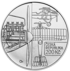 Silver coin 200 CZK Sestrojení prvního letadla české výroby Bohemia B-5 | 2019 | Standard