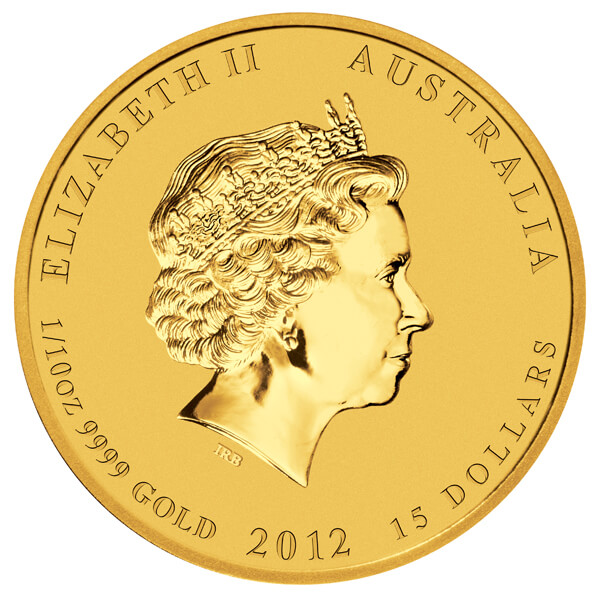 Zlatá investiční mince Rok Draka 1/10 Oz | Lunar II | 2012