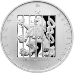 Strieborná minca 200 Kč 25.výročie 17. novembra 1989 | 2014 | Proof