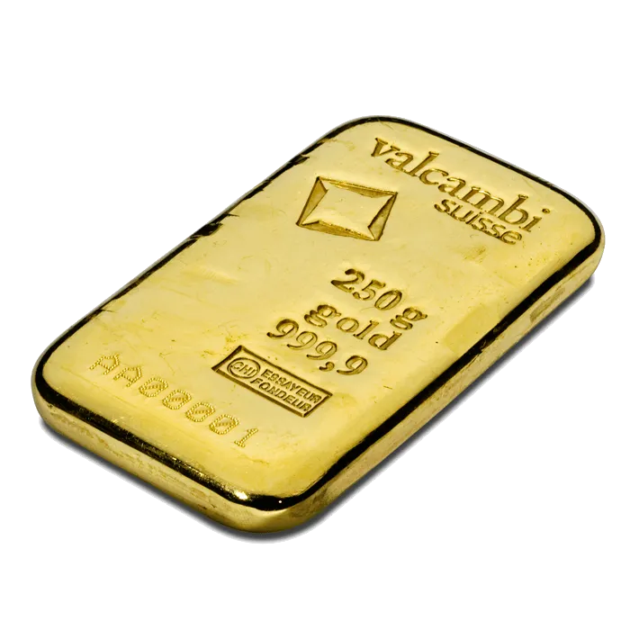 250g investiční zlatý slitek | Valcambi | Litý slitek