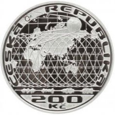 Strieborná minca 200 Kč Vypuštění první umělé družice Země | 2007 | Proof