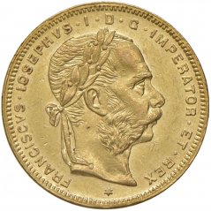 Zlatá mince 8 Zlatník Františka Josefa I. | Rakouská ražba | 1887