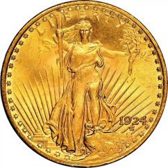 Gold coin 20 Dollar American Double Eagle | Saint Gaudens | 1924