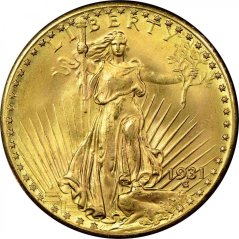 Gold coin 20 Dollar American Double Eagle | Saint Gaudens | 1931