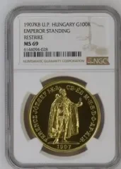 Zlatá 100 koruna 1907 KB | 2021 | Novoražba NGC MS 69