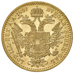 Zlatá mince 1 Dukát Františka Josefa I. | Rakouská ražba | 1853 B