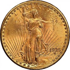 Gold coin 20 Dollar American Double Eagle | Saint Gaudens | 1925