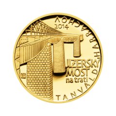 Zlatá minca 5000 Kč Jizerský most na trati Tanvald-Harrachov | 2014 | Proof