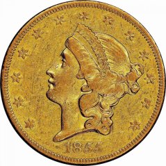 Gold coin 20 Dollar American Double Eagle | Liberty Head | 1855