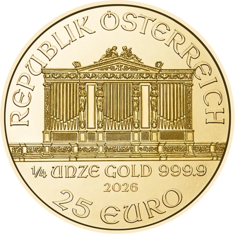 Zlatá investiční mince Wiener Philharmoniker 1/4 Oz | 2026