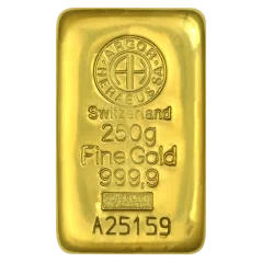 250g investičná zlatá tehlička | Argor-Heraeus