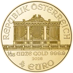 Złota moneta Wiedeński Filharmonik 1/25 oz | 2026