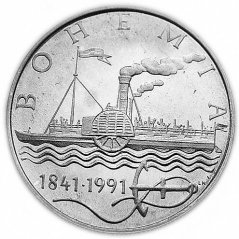 Stříbrná mince 50 Kčs Parník Bohemia | 1991 | Standard