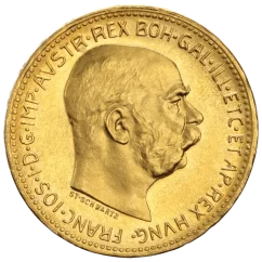Zlatá investiční mince 20 Korona Františka Josefa I. | 1915 | Novoražba