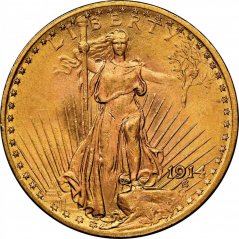 Zlatá mince 20 Dollar American Double Eagle | Saint Gaudens | 1914