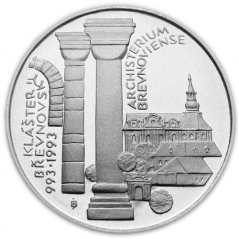 Strieborná minca 100 Kčs Břevnovský klášter | 1993 | Proof