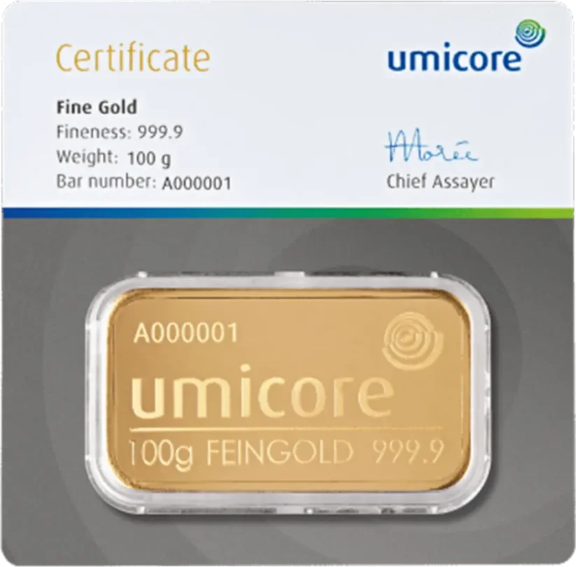 100g Umicore | aranytömb