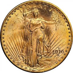 Gold coin 20 Dollar American Double Eagle | Saint Gaudens | 1916