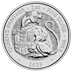 Strieborná investičná minca Panter 2 Oz | Tudor Beasts | 2025