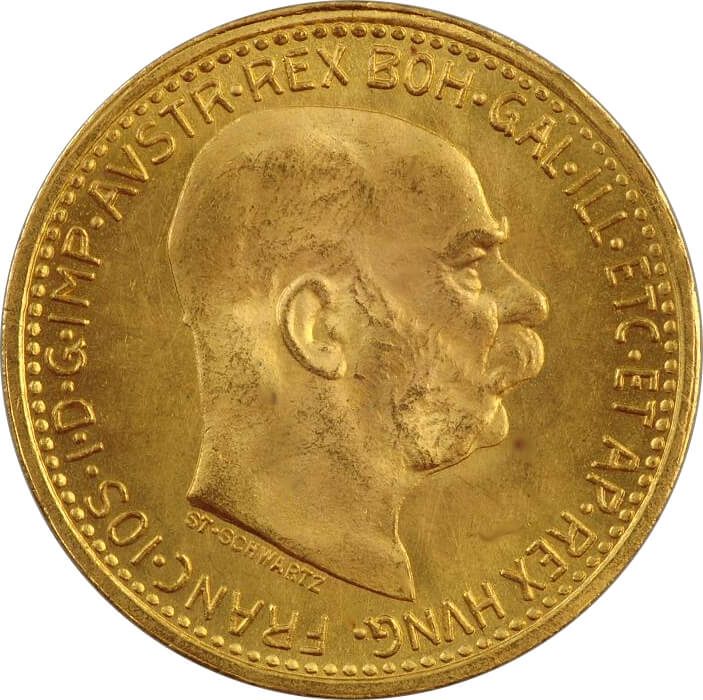 Zlatá investiční mince 10 Korona Františka Josefa I. | 1912 | Novoražba