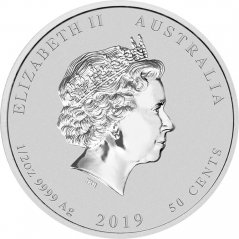Strieborná investičná minca Rok Prasaťa 1/2 Oz | Lunar II | 2019