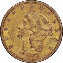 Zlatá mince 20 Dollar American Double Eagle | Liberty Head | 1867