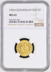Zlatá minca Svatováclavský 1 Dukát | 1925 | NGC | MS 63