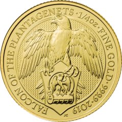 Zlatá investiční mince Falcon 1/4 Oz | Queens Beasts | 2019