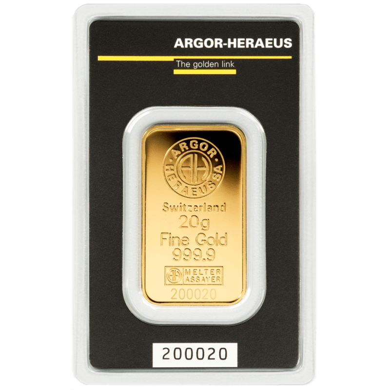 20g investičná zlatá tehlička | Argor-Heraeus