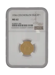 Złota Moneta 1 Dukat Św. Wacław | 1936 | NGC | MS 62