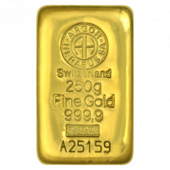 250g investičná zlatá tehlička | Argor-Heraeus