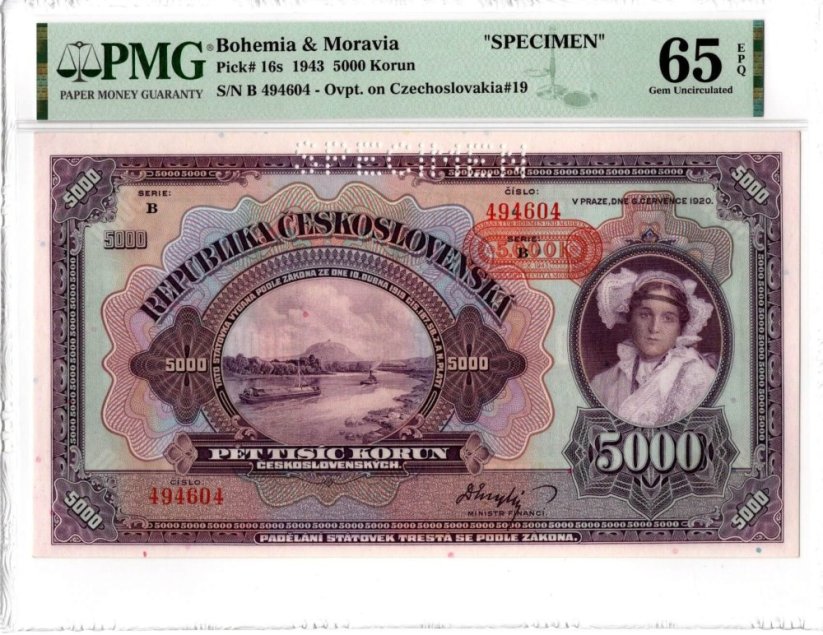 Bankovka 5000 Korun | 1943 | EPQ 65