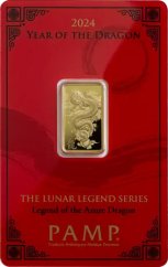 5g investiční zlatý slitek Rok Draka | Azure | Lunar Legends | PAMP
