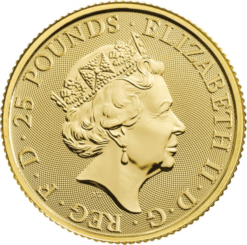 Zlatá investiční mince Yale 1/4 Oz | Queens Beasts | 2019