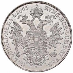 Stříbrná mince 1 tolar Františka Josefa I. | Rakouská ražba | 1856 A