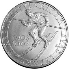 Stříbrná mince 200 Kč Ustavení Svazu lyžařů v Království českém | 2003 | Proof