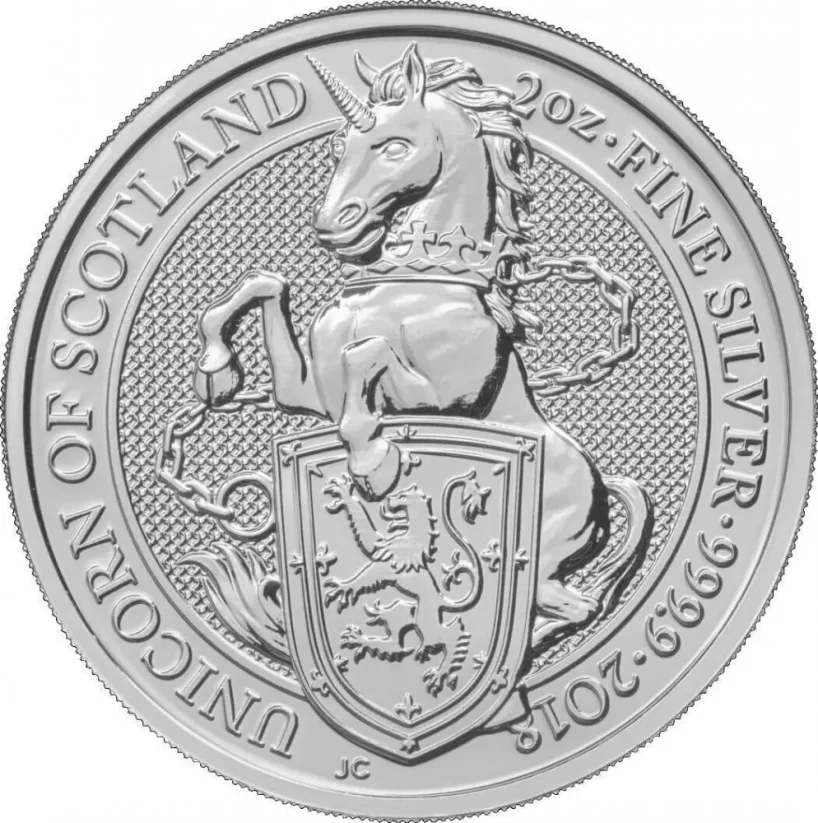 Strieborná investičná minca Unicorn 2 Oz | Queens Beasts | 2018