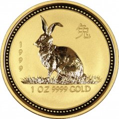 Zlatá investiční mince Rok Králíka 1/4 Oz | Lunar I | 1999