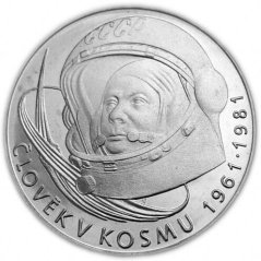 Strieborná minca 100 Kčs J.A.Gagarin | 1981 | Proof